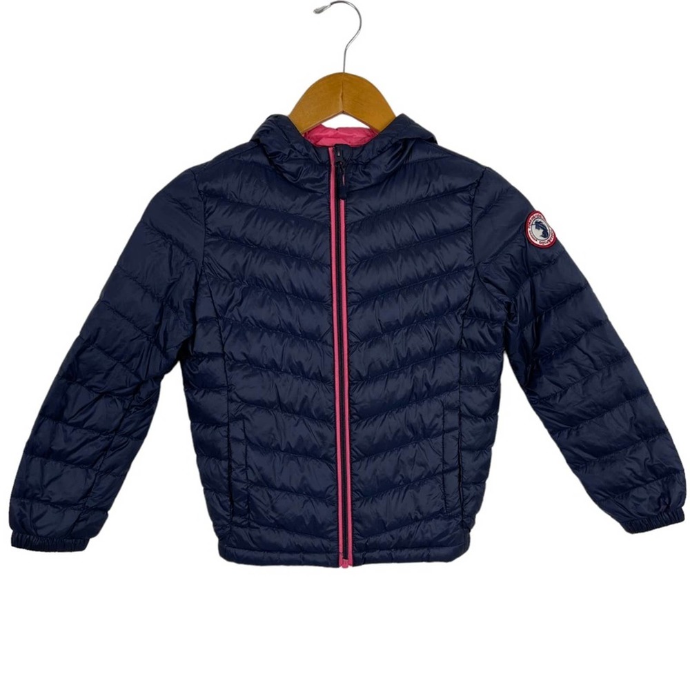 Rokka&Rolla Girls' Ultra Light  Down Puffer Jacket Navy and Pink Size Small